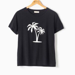 Palm Tree Relaxed Tee in Black
